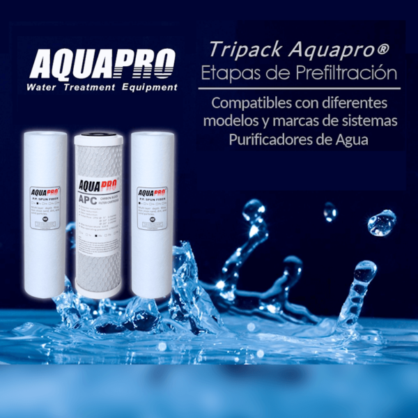 Kit de recambio (Etapas de Prefiltración) para Sistema de Ósmosis Inversa Marca Aquapro